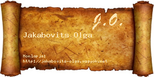 Jakabovits Olga névjegykártya