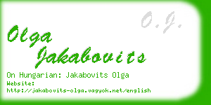 olga jakabovits business card